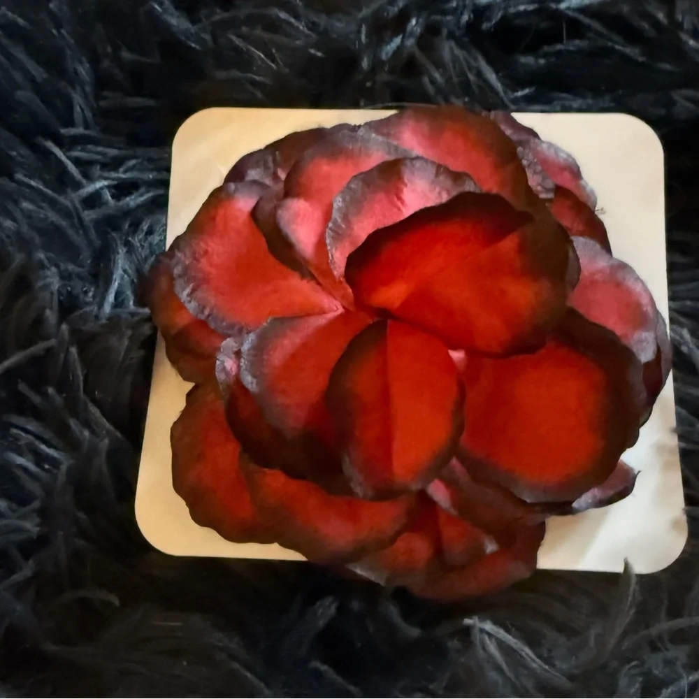 Elegant Red Floral Pin NWT